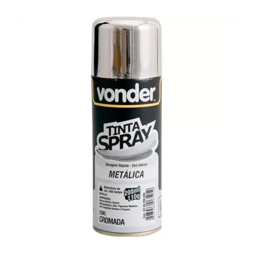 Tinta Spray Metálica Cromada 200Ml Vonder  
